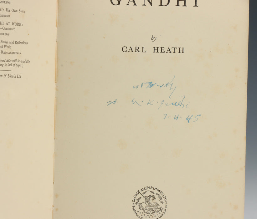 Mahatma Gandhi autographed book