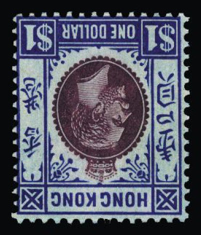 Hong Kong 1912-21 $1 purple and blue/blue SG112w