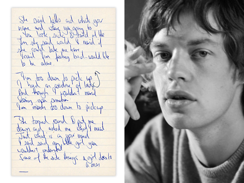 1/200 Fractional Ownership of Mick Jagger's handwritten Rolling Stones lyrics