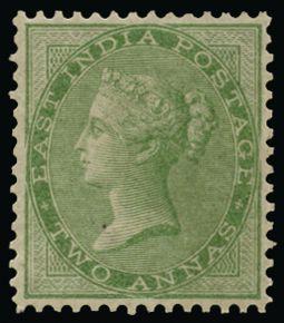 India 1856-64 2a yellow-green SG50