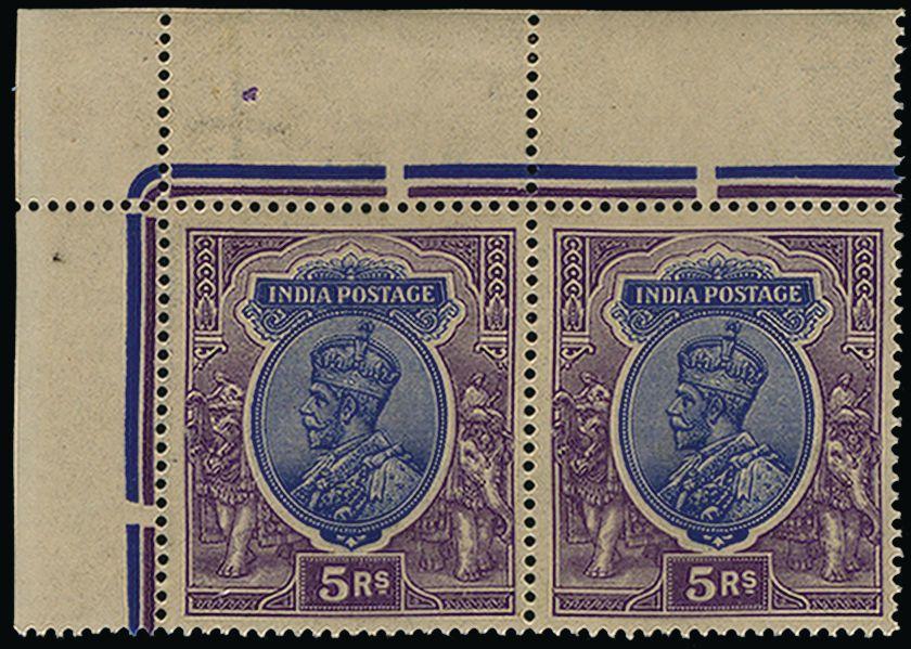 India 1911-22 5r ultramarine and violet SG188
