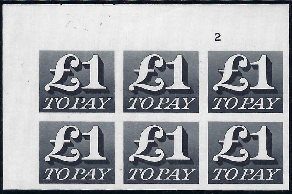 Great Britain 1971 £1 'Postage Dues' (Decimal Currency) Imprimaturs, SGD88var
