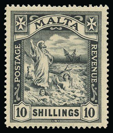 Malta 1919 10s black SG96