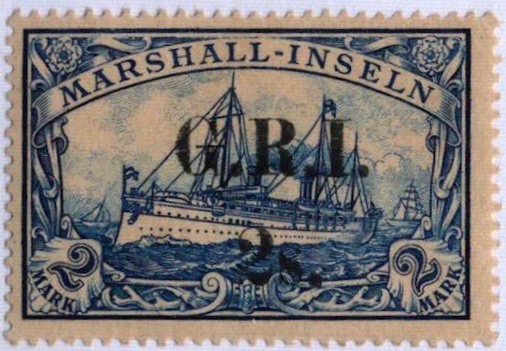 New Guinea 1914 Marshall Islands 2s on 2m blue, SG60