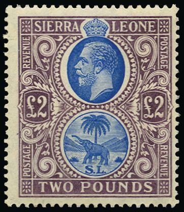 Sierra Leone 1912-21 £2 blue and dull purple SG129