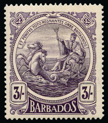 Barbados 1916-19 3s deep violet SG191y