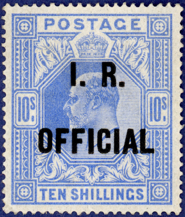 Great Britain 1902 10s ultramarine I.R. Official, SGO26.