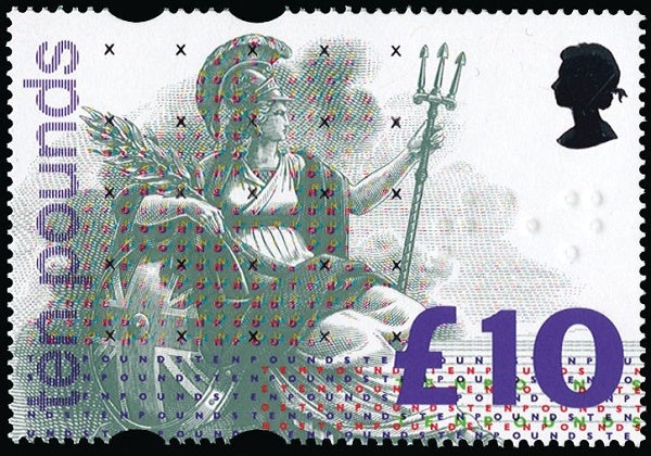 Great Britain 1993 £10 Britannia. Superb unmounted original gum example SG1658