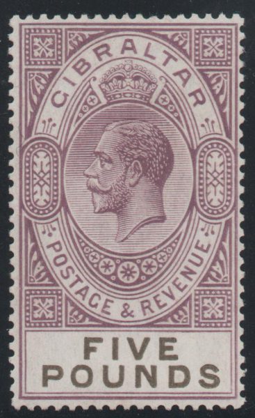 Gibraltar 1925 £5 violet and black, Unmounted Mint SG108