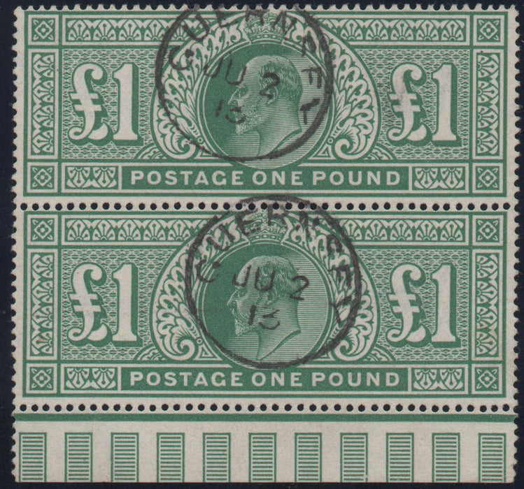 Great Britain 1911 £1 deep green, Used SG320