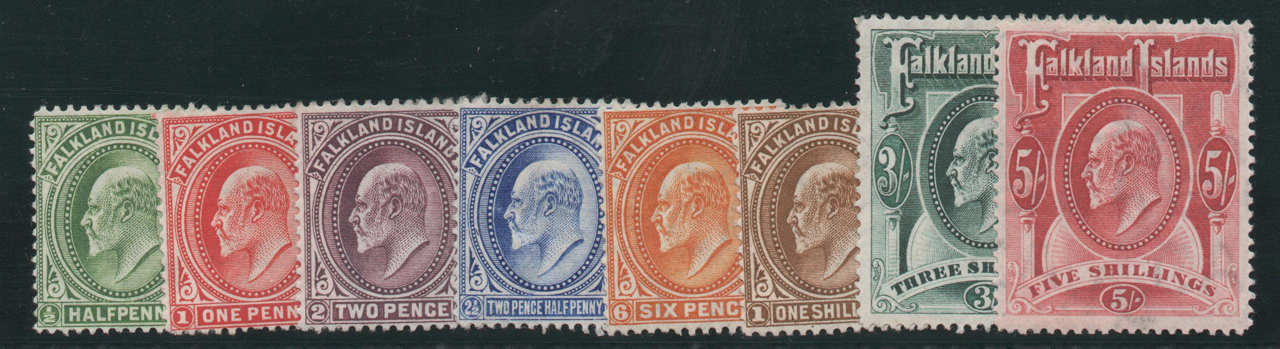 Falkland Islands 1904-12, set of 8, Mint SG43-50