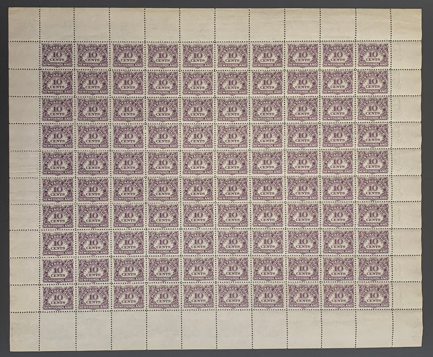 Newfoundland 1939-49 10c violet Postage Due variety, SGD6a/ac