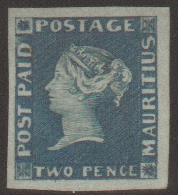 Mauritius 1848 2d. Deep Blue on Grey to Bluish Paper, Mint SG5