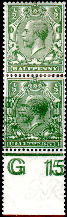 Great Britain 1913 ½d Green, Mint SG351a
