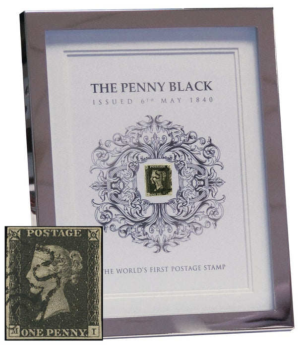Great Britain catalogue-standard Penny Black housed in an attractive frame SG2