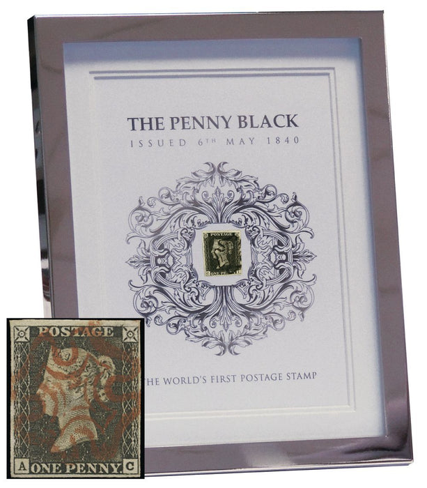 Great Britain 1840 1d black catalogue-standard Penny Black housed in an attractive frame SG2