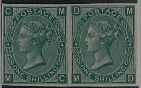 Great Britain 1865 1s Green plate proof PL4. SG101var