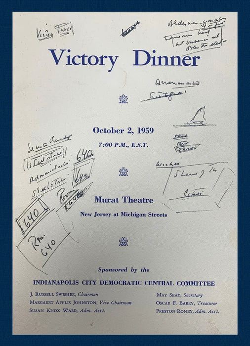 John F. Kennedy sailboat sketch and doodles on a 1959 campaign programme