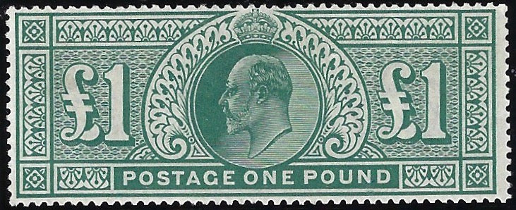 Great Britain 1902 £1 Dull blue green, SG266