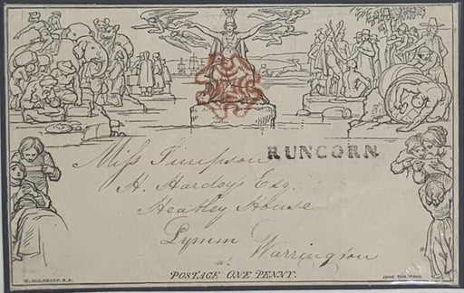 Great Britain Runcorn One Penny letter sheet
