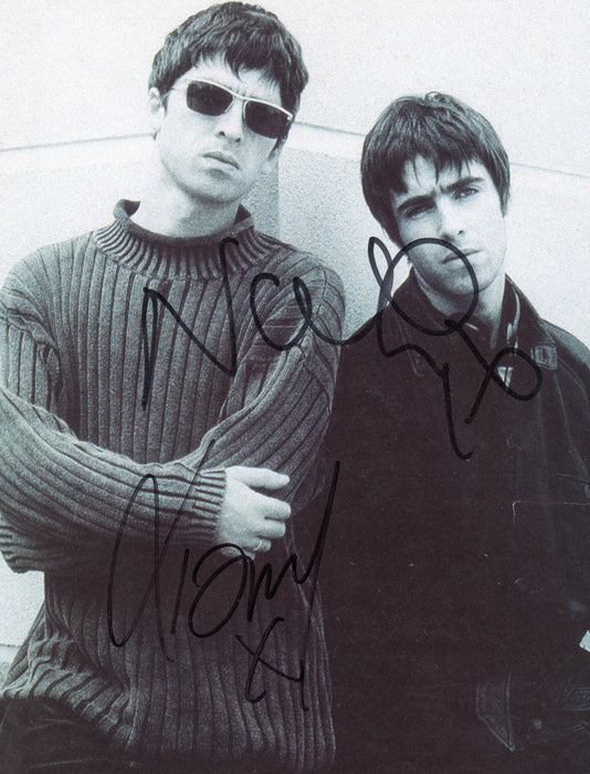 Oasis Noel and Liam Gallagher signed photograph