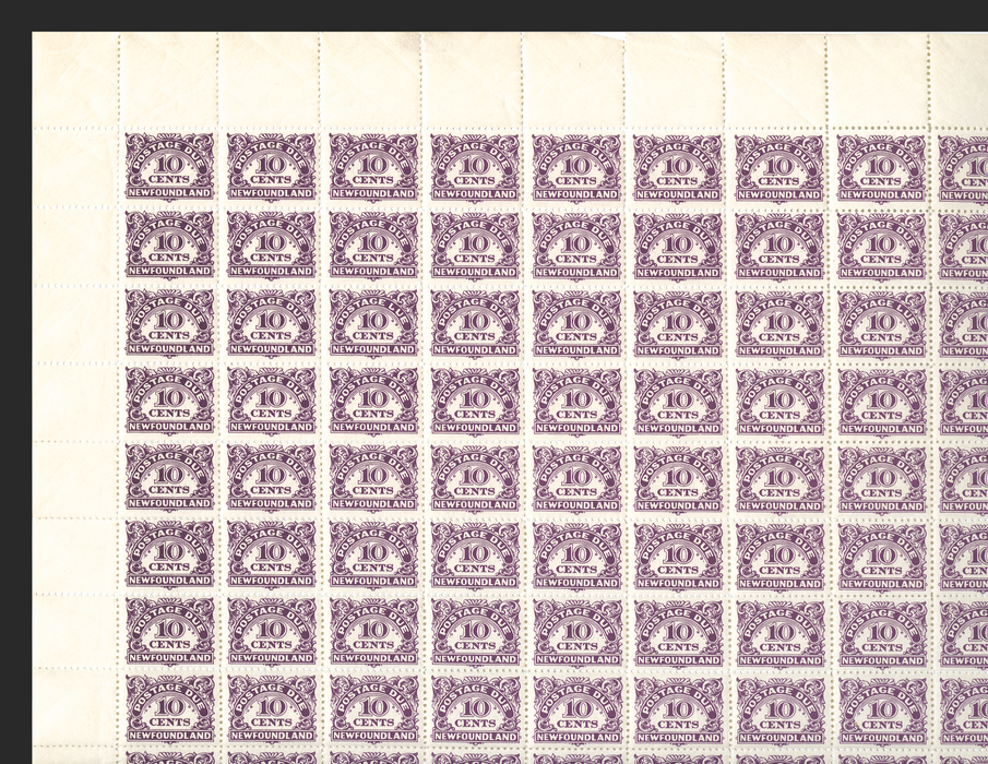 NEWFOUNDLAND 1939-49 10c violet Postage Dues variety, SGD6a/ac