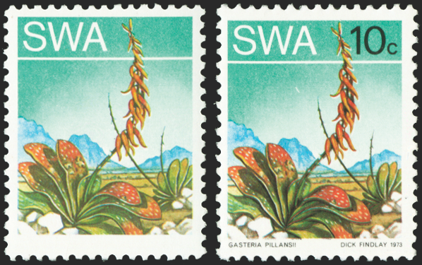SOUTH WEST AFRICA 1973-79 Succulents 10c error, SG249a