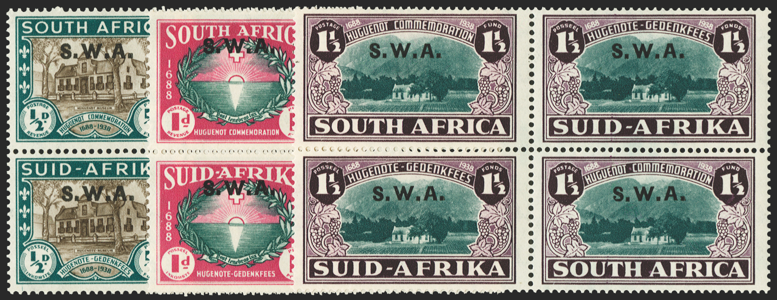 SOUTH WEST AFRICA 1939 Huguenot set of 3 to 1½d + 1½d, SG111/13