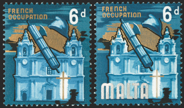MALTA 1965-70 6d 'French Occupation' error, SG338a