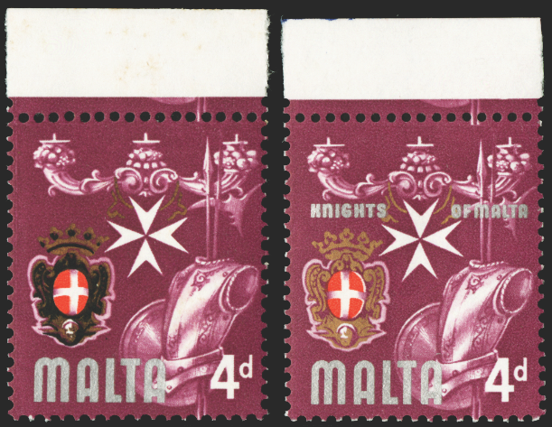 MALTA 1965-70 4d 'Knights of Malta' error, SG336a