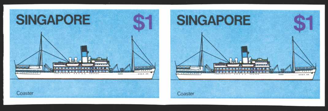 SINGAPORE 1980-84 Ships $1 variety, SG373a