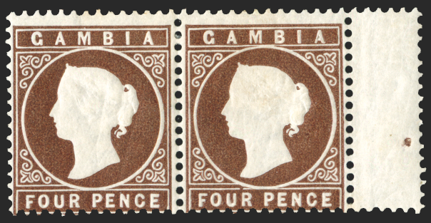 GAMBIA 1880-81 4d pale brown, SG16B