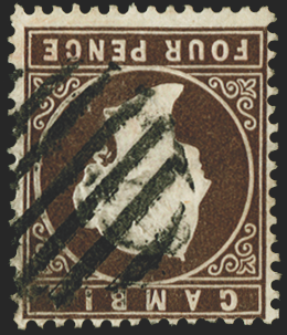 GAMBIA 1886-93 4d deep brown variety, SG31w