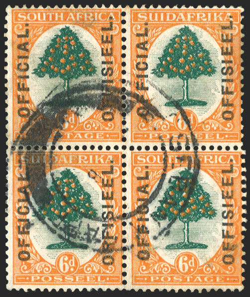 SOUTH AFRICA 1926 6d green and orange Official, SGO4