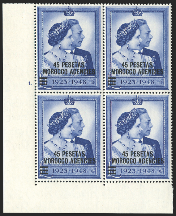 MOROCCO AGENCIES 1948 Royal Silver Wedding 45p on £1 blue, SG177