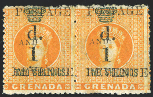 GRENADA 1888-91 1d on 2s orange, SG44