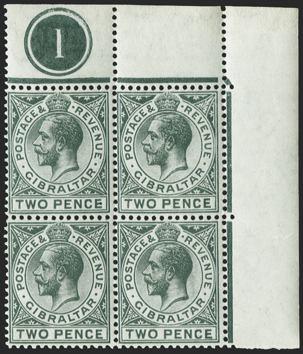 GIBRALTAR 1912-24 2d greyish slate, SG78