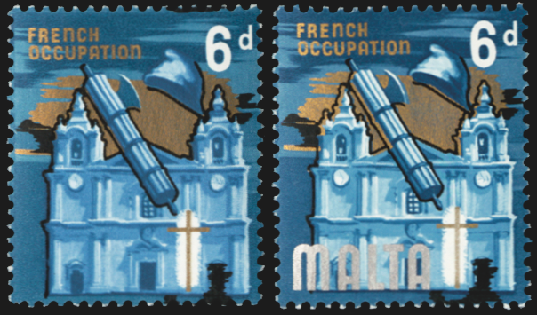 MALTA 1965-70 6d 'French Occupation' error, SG338a