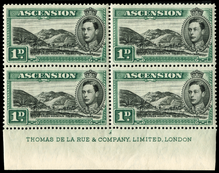 ASCENSION 1938-53 1d black and green (UNUSED), SG39