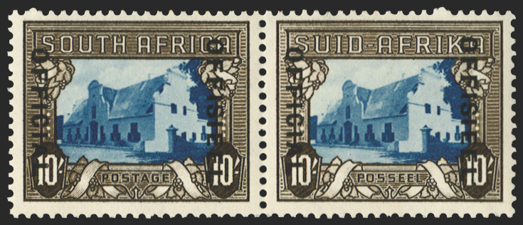 SOUTH AFRICA 1935-49 10s blue and sepia Official, SGO29
