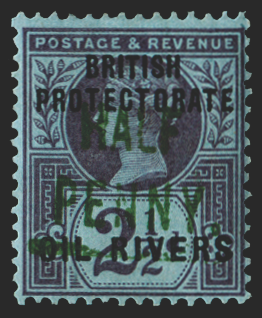 NIGER COAST 1893 ½d on 2½d purple/blue, SG11