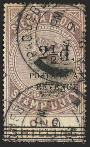 SIERRA LEONE 1897 2½d on 1s dull lilac, SG64