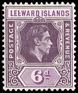 LEEWARD ISLANDS 1938-51 6d deep dull purple and bright purple, SG109ab