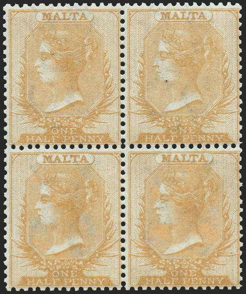 MALTA 1863-81 ½d buff, SG4