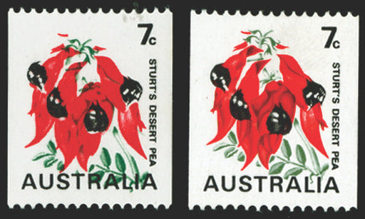 AUSTRALIA 1970-75 7c Sturt's Desert Pea (UNUSED), SG468bb