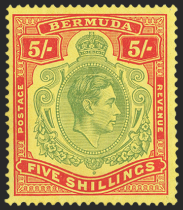 BERMUDA 1938-53 pale green and red/yellow (UNUSED), SG118a