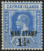 CAYMAN ISLANDS 1917 'WAR STAMP' 1½d on 2½d deep blue, SG55
