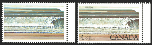 CANADA 1977-86 $1 'FUNDY' error (UNUSED), SG884ab