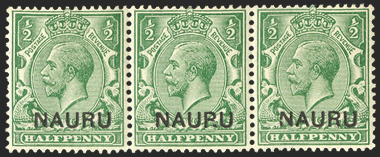 NAURU 1916-23 ½d yellow-green variety, SG1a