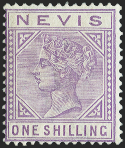 NEVIS 1882-90 1s pale violet, SG34